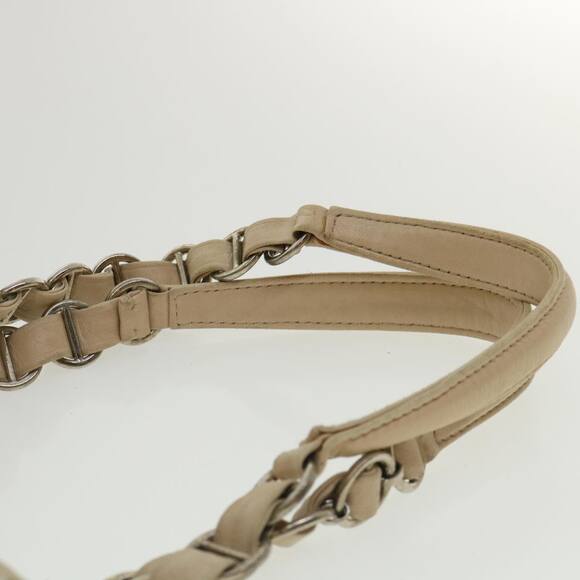 DIOR Trotter Canvas Chain Tote Bag Pvc Leather Beige - Picture 8 of 13